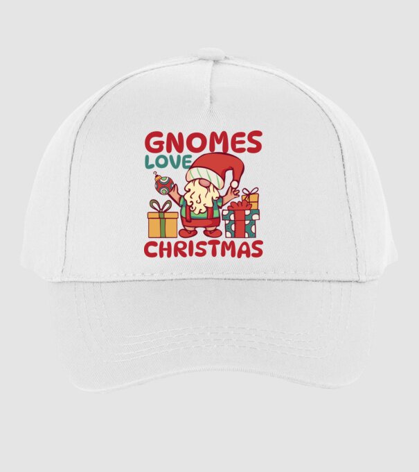 Gnomes LOVE Christmas model alb pe tricou