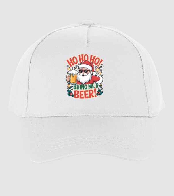HO HO HO bring me a BEER santa Alb model alb pe tricou