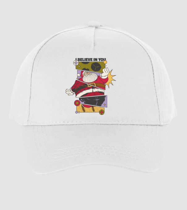 I believe in you Santa model alb pe tricou