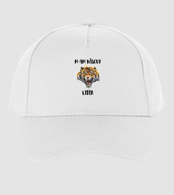 m-am născut liber model alb pe tricou