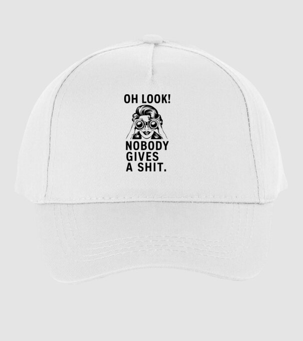 Nobody Gives a shit model alb pe tricou