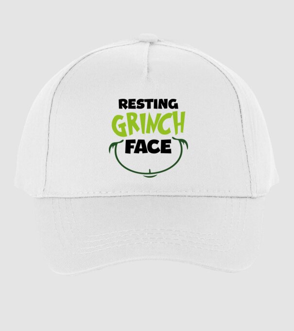 Resting Grinch face model alb pe tricou