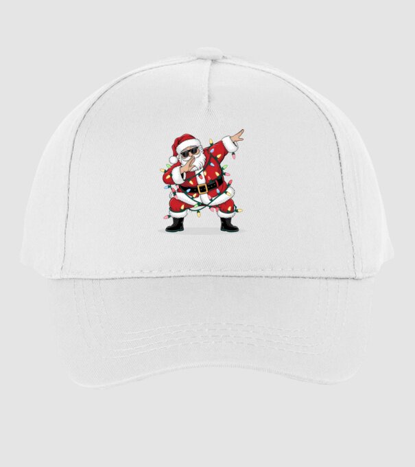 Santa Dab model alb pe tricou