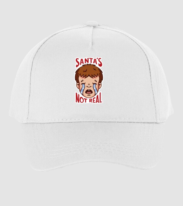 Santa's Not Real copil plângând model alb pe tricou