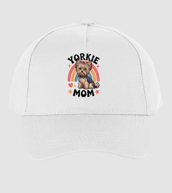 Yorkie Mom Alb model alb pe tricou