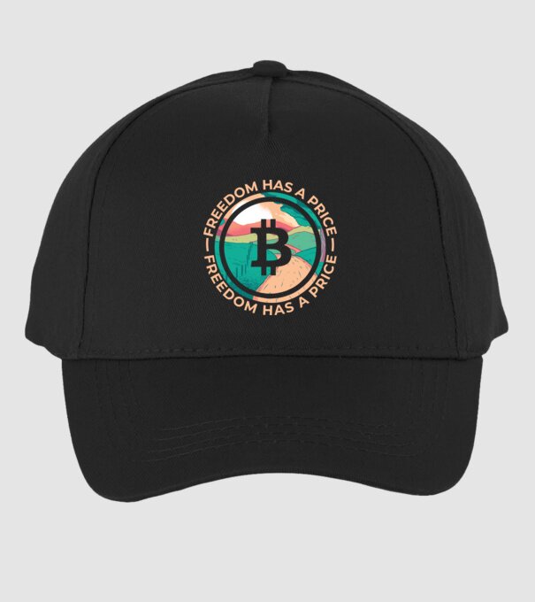 Libertatea are preț Bitcoin model negru pe tricou