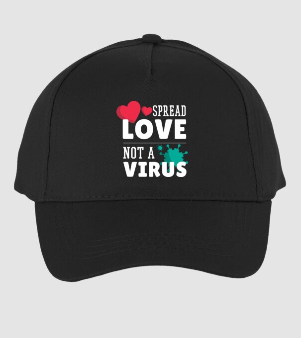 Răspândește dragostea, nu virusul model negru pe tricou