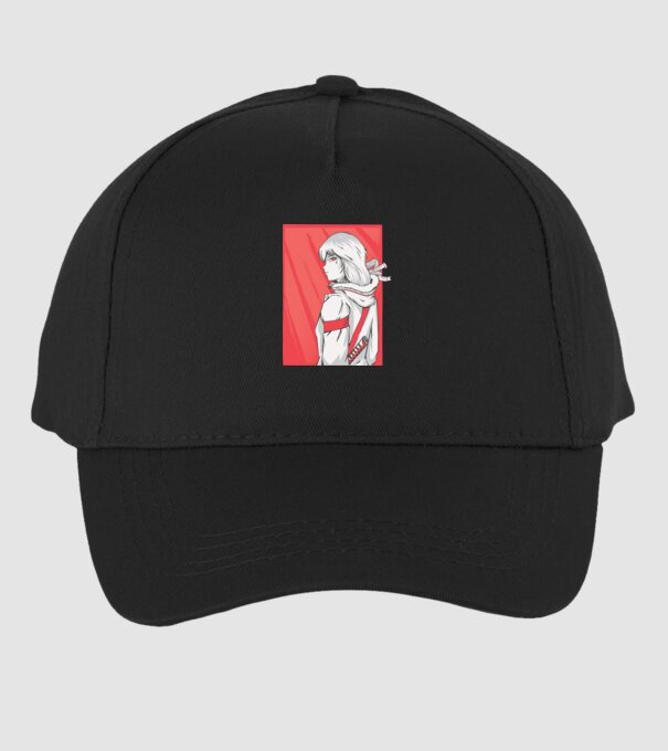 Anime fată Războinic model negru pe tricou