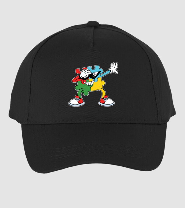 Autist DAB Puzzle model negru pe tricou