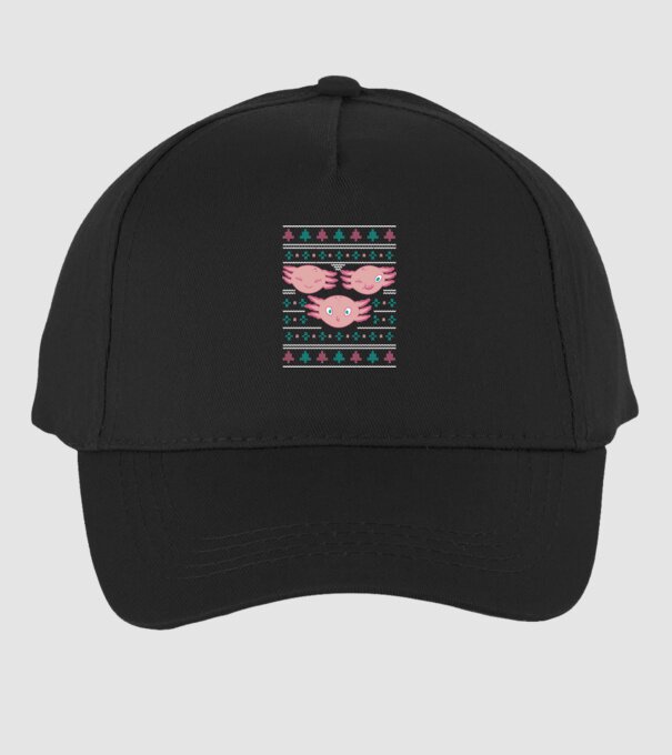 Pulover urât Axolotl model negru pe tricou