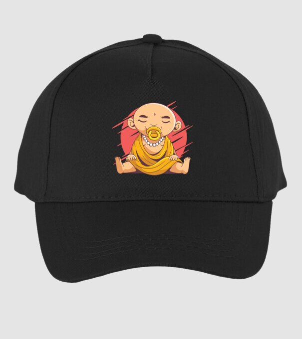Baby Buddha cu suzetă tricou amuzant model negru pe tricou