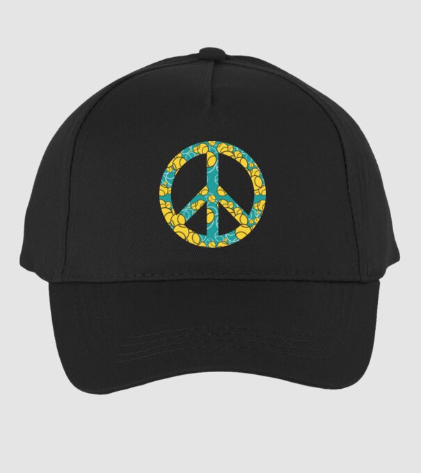 Simbol Baseball Peace model negru pe tricou