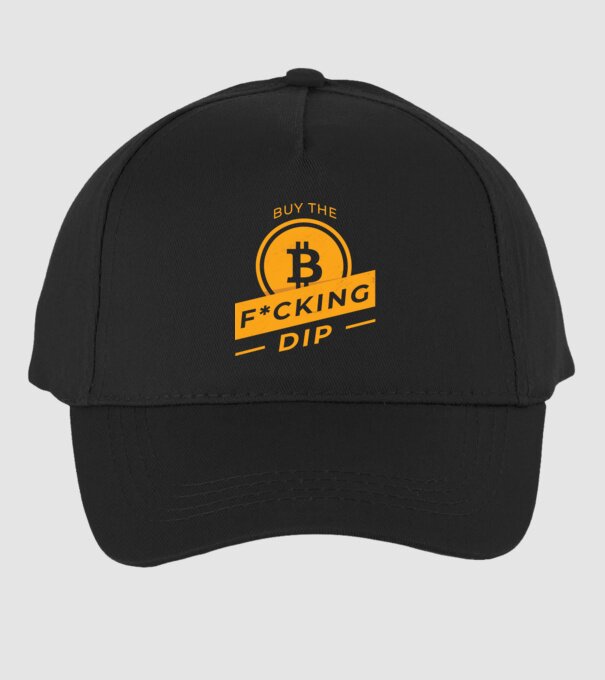 Bitcoin - Buy the fucking dip model negru pe tricou