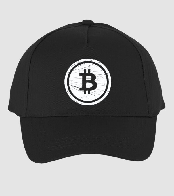 Bitcoin logo model negru pe tricou