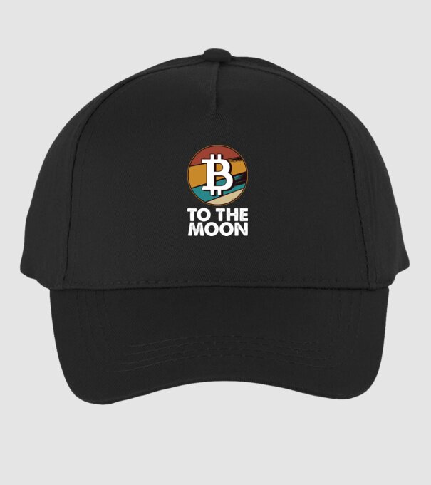 Bitcoin to the moon model negru pe tricou