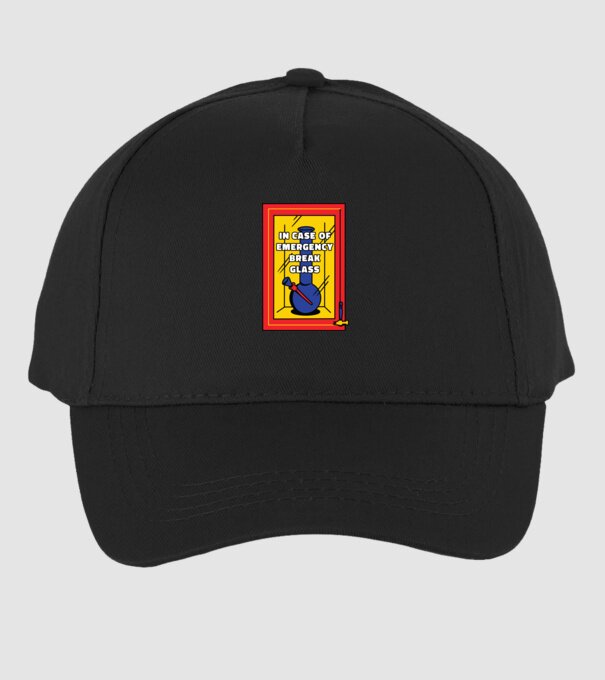 Bong pentru situații de urgență model negru pe tricou