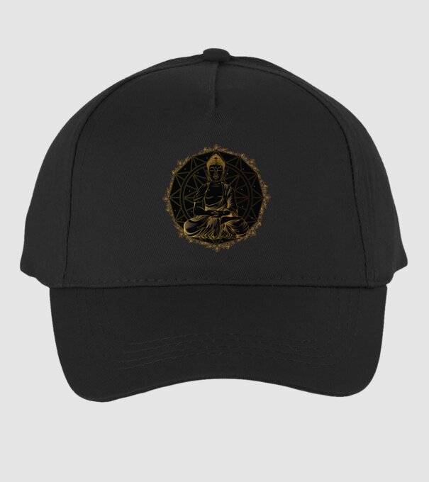 Buddha Mandala model negru pe tricou
