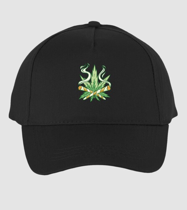 Cannabis Marijuana model negru pe tricou