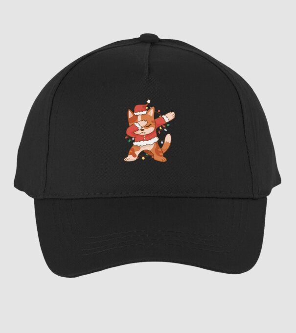 Pisică Crăciun DAB model negru pe tricou