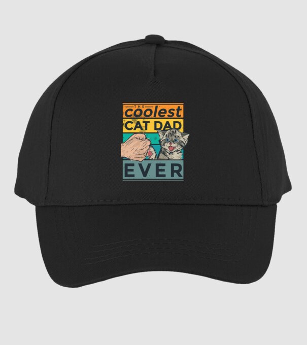 Coolest Cat Dad Ever - Cel mai tare tată cu pisică model negru pe tricou