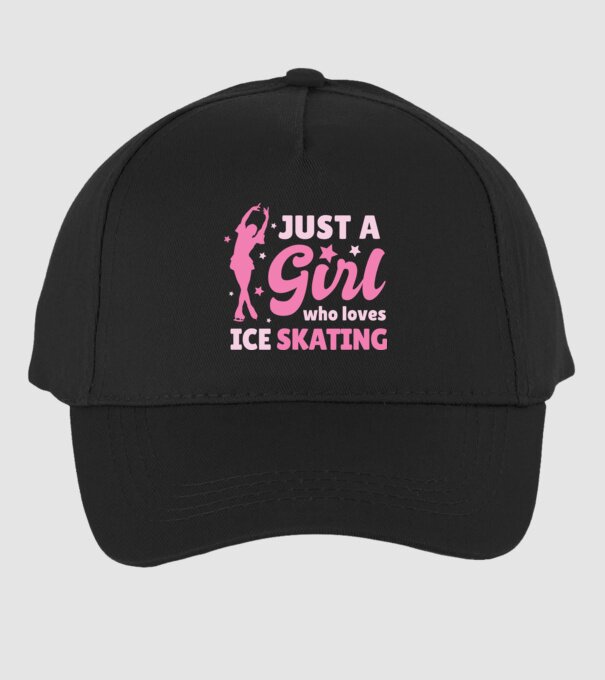 Doar o fată căreia îi place să patineze model negru pe tricou