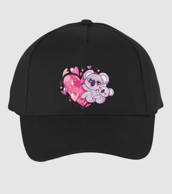 Koala drăguță Anime model negru pe tricou