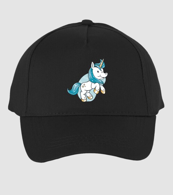 Unicorn drăguț model negru pe tricou