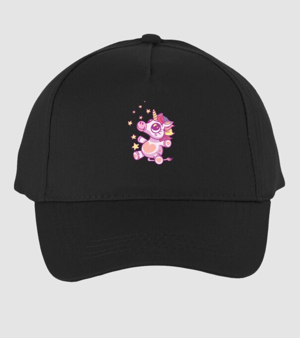 Unicorn drăguț model negru pe tricou