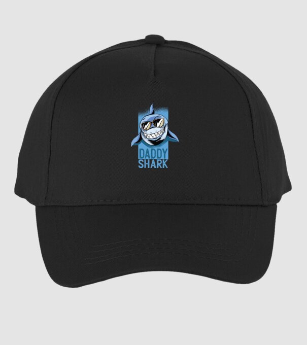 Daddy Shark tricou pentru tata model negru pe tricou