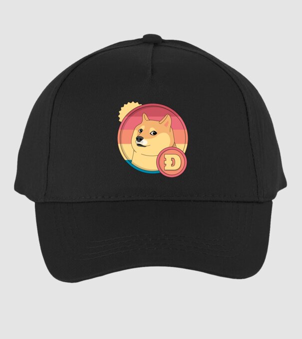 Doge Coin model negru pe tricou