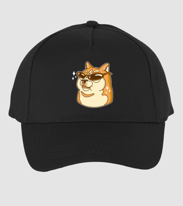 Doge Coin model negru pe tricou