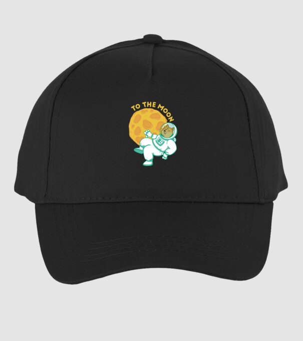 Dogecoin to the moon model negru pe tricou