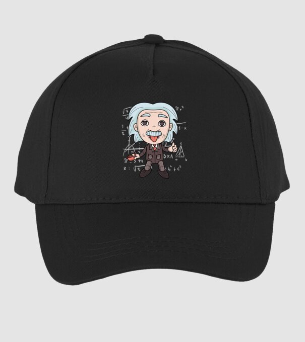 Caricatură Einstein model negru pe tricou