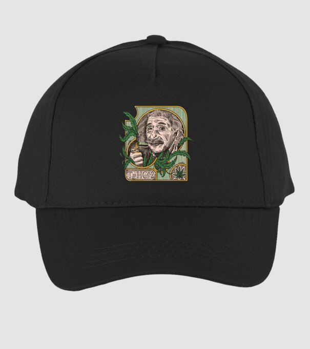 Einstein Marijuana THC model negru pe tricou