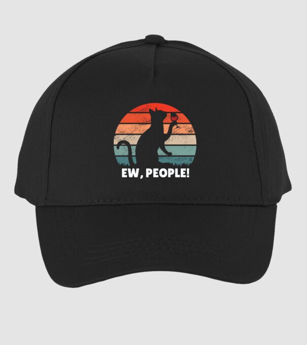 Ew, oameni - Pisică model negru pe tricou