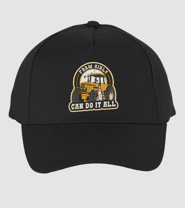Farm Girls can do it all Tractor model negru pe tricou