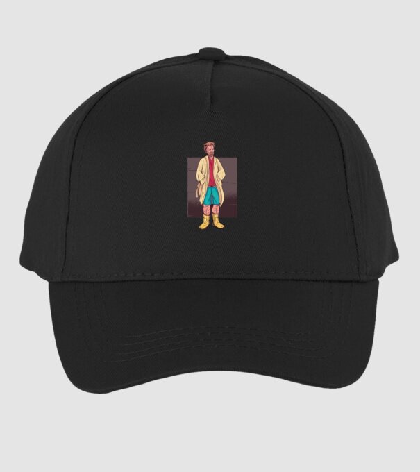 Bărbat în halat model negru pe tricou