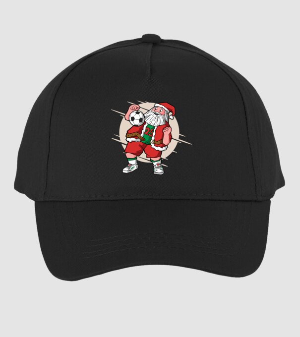 Moș Crăciun Fotbalist model negru pe tricou