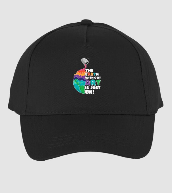 Pământ Artă model negru pe tricou