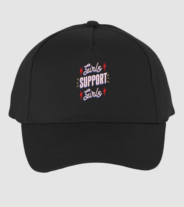 Girls Support Girls Ziua Femeii model negru pe tricou