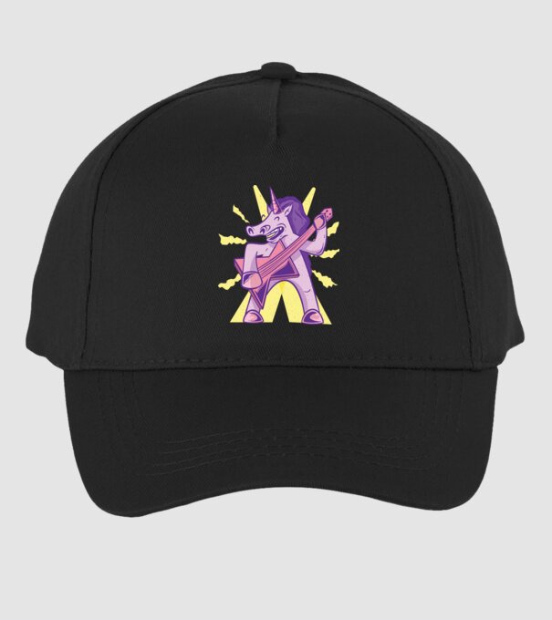 Unicorn cu chitara model negru pe tricou