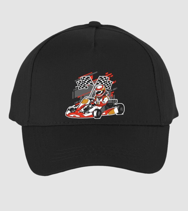 Gokart model negru pe tricou