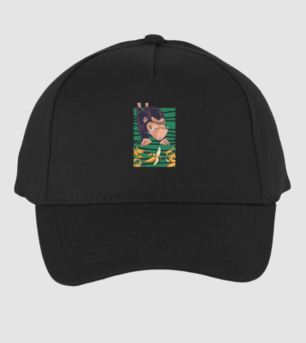 Gorilă Banană model negru pe tricou