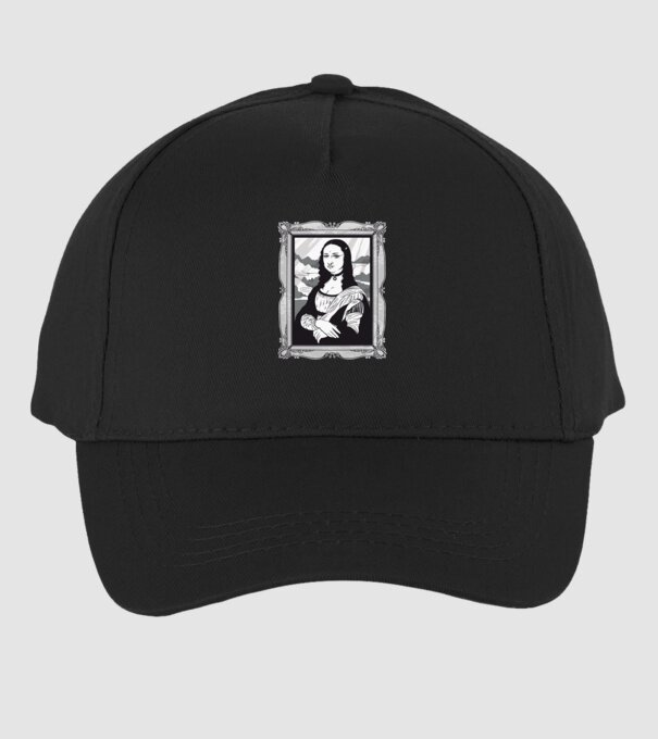 Mona Lisa gotică model negru pe tricou