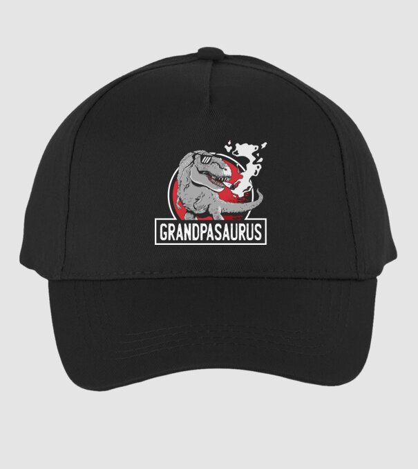 Grandpasaurus T-rex model negru pe tricou