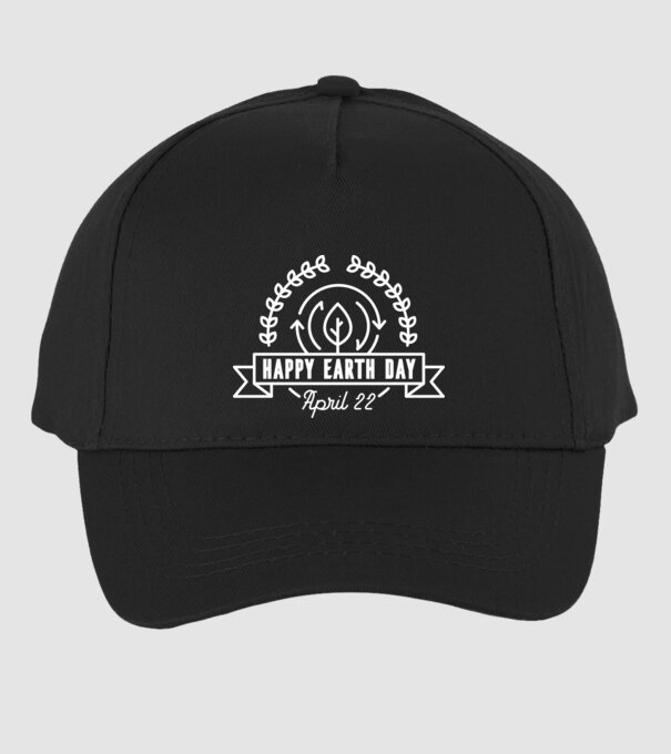 Happy Earth Day - Ziua Pământului model negru pe tricou