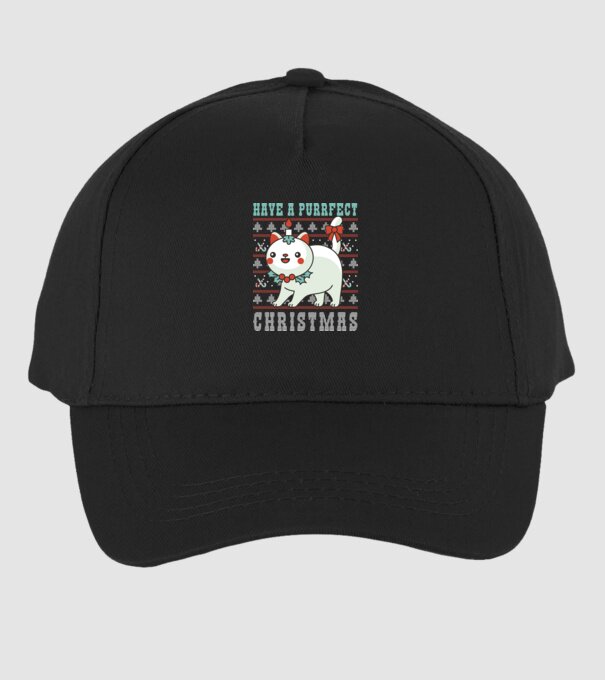 Have a Purrfect Christmas model negru pe tricou