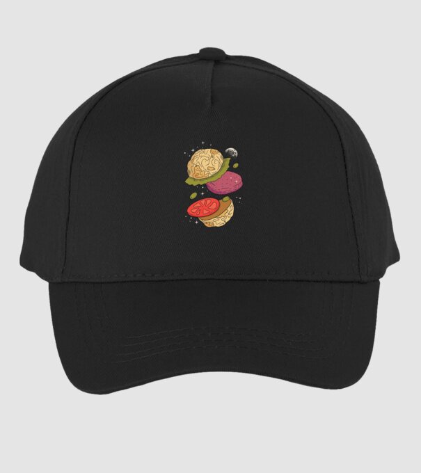 Burger lună model negru pe tricou