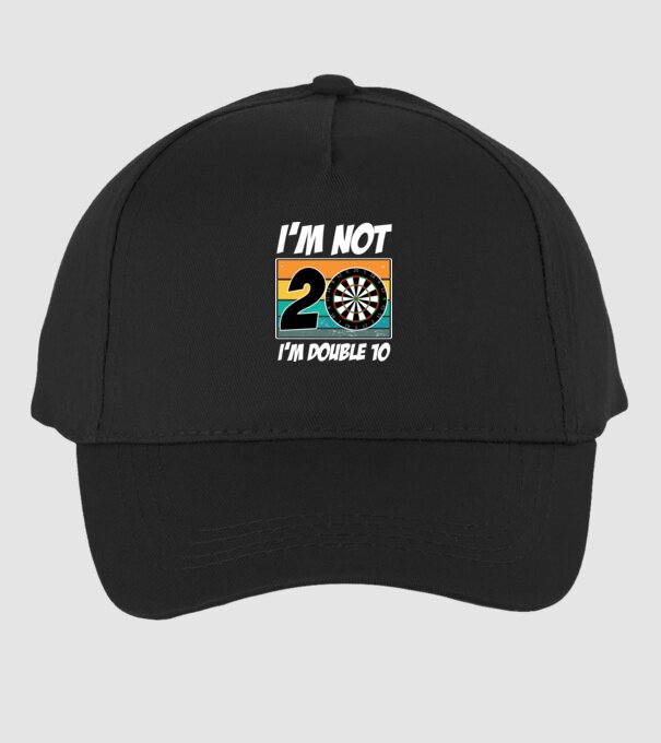 'I''m not 20 I''m double 10 darts birthday' model negru pe tricou