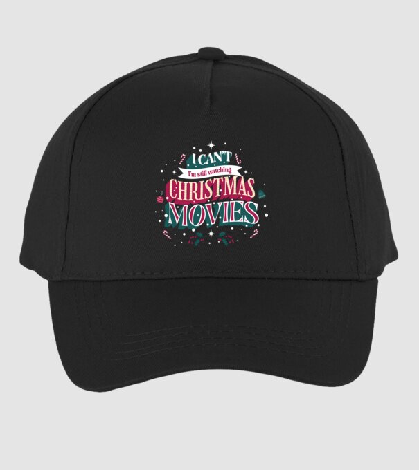 'I Can''t I''m still watching Christmas Movies' model negru pe tricou